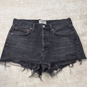 Agolde Charcoal Distressed Jean Shorts
